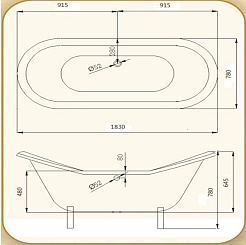 Magliezza Чугунная ванна Julietta 183x78 (ножки хром) – фотография-9